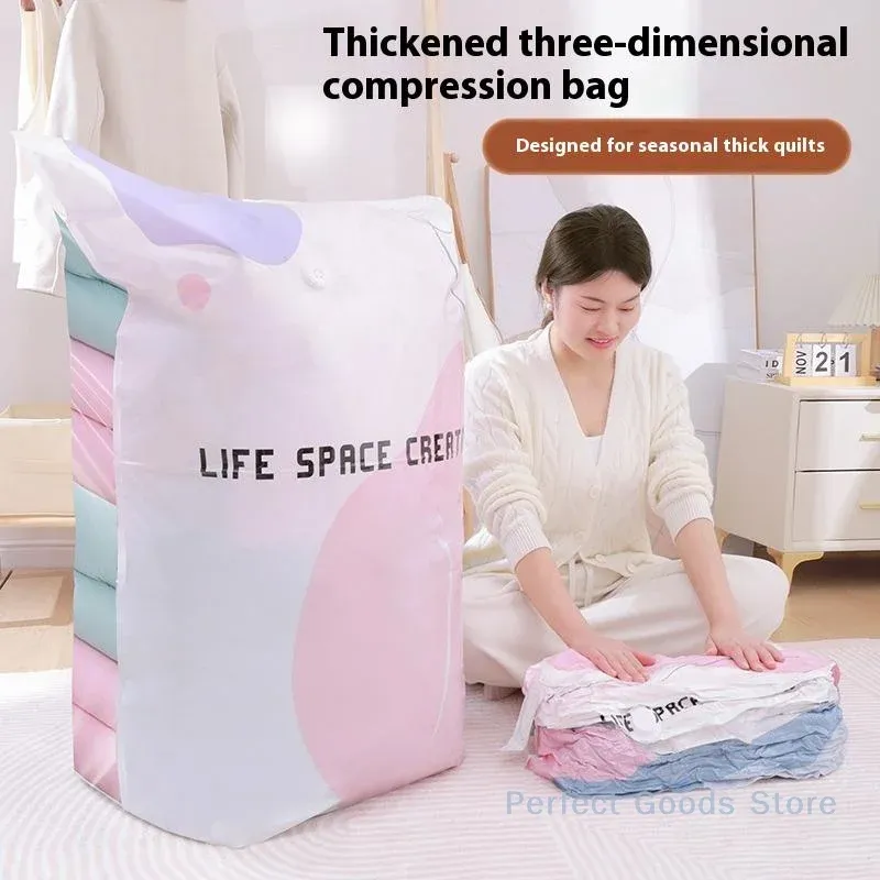 Sacs sous vide sans pompe, grands sacs de rangement en plastique pour vêtements et couvertures, sacs de compression, accessoires de voyage
