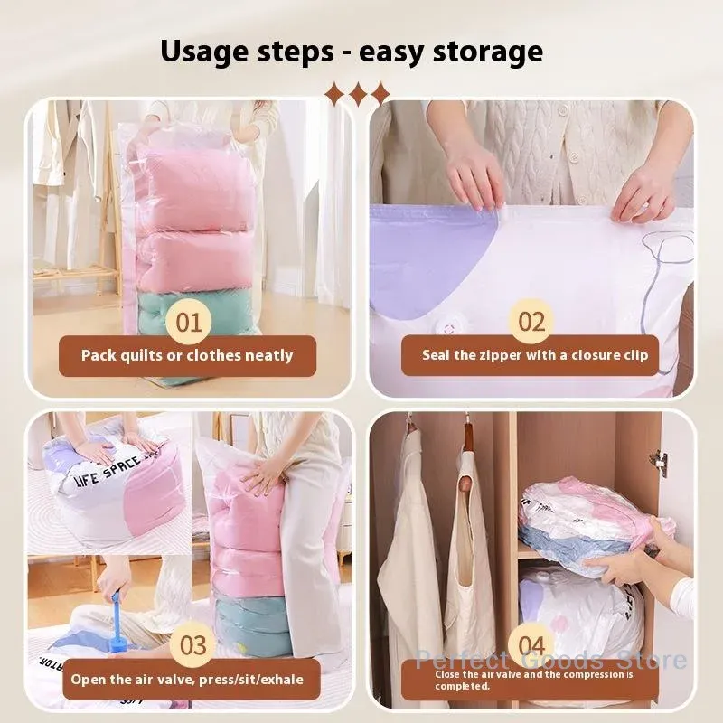 Rangement de couvertures dans un sac sous vide