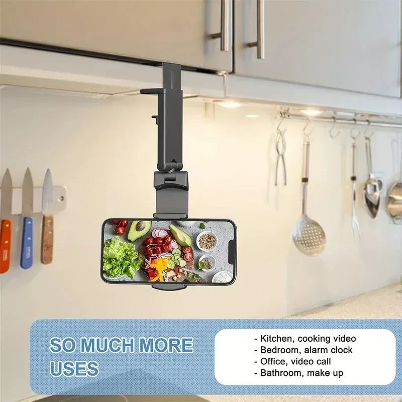 Support de téléphone pour avion pliable et rotatif, pour bureau, selfie et diffusion en direct, avec pince pour siège de train 3