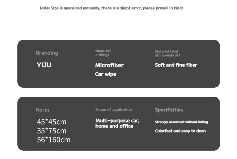 Serviette de séchage microfibre pour voiture