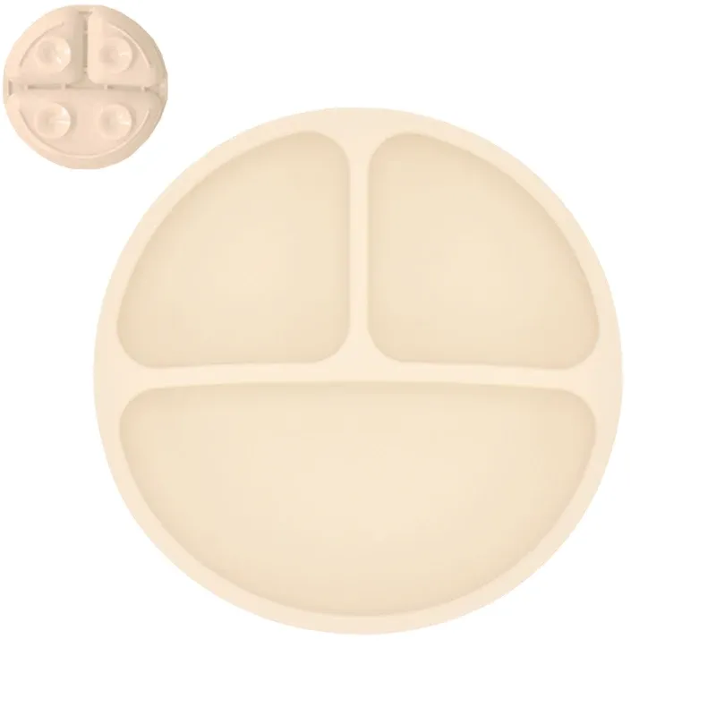 Assiette en silicone pour bébé avec ventouse, ensemble cuillère et fourchette, motif dessin animé, vaisselle enfant 14