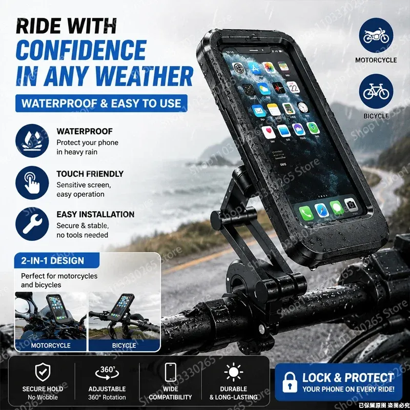 Le title is already in French, so it needs to be cleaned up rather than translated. Removing the spammy elements and keeping it professional:

Support de téléphone pour moto, étui tactile étanche, rotation à 360°, support réglable pour smartphones de 4,7 à 6,8 pouces 2