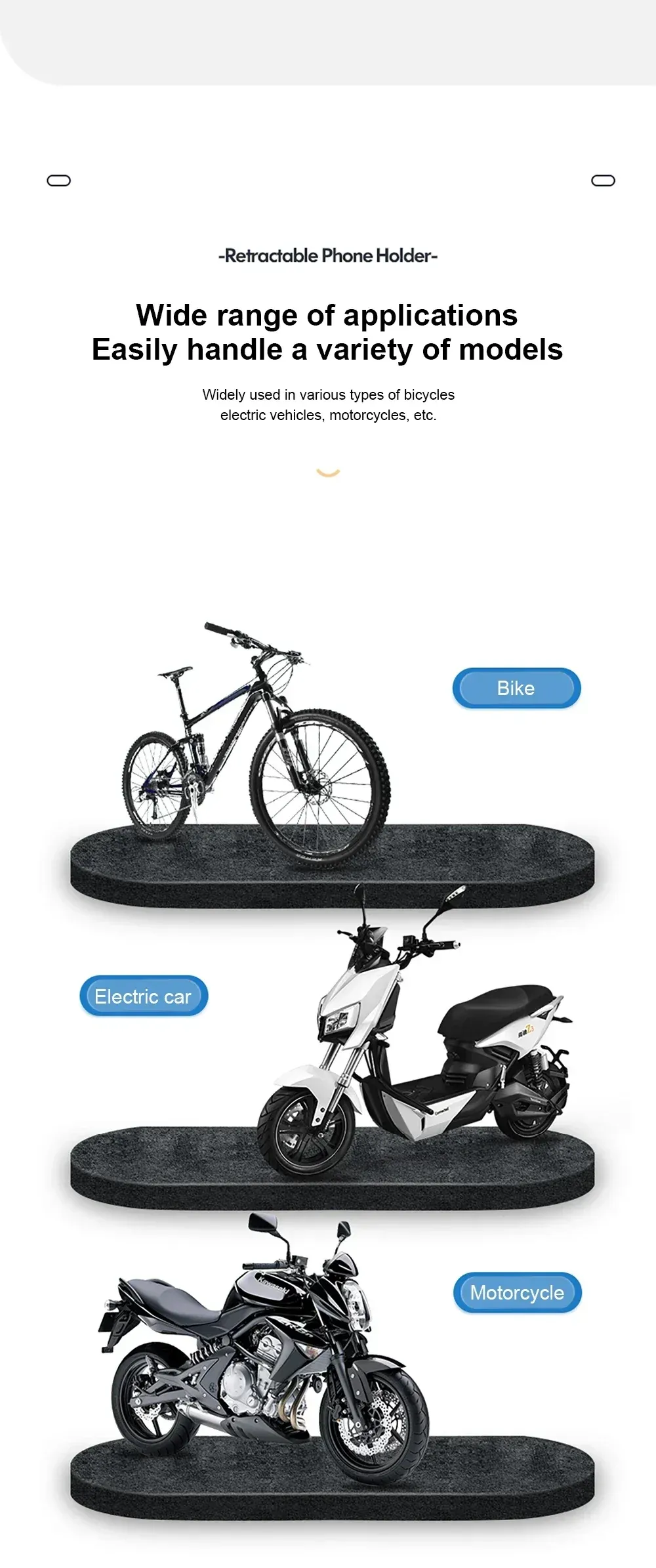 Support de téléphone étanche pour moto, vue détaillée