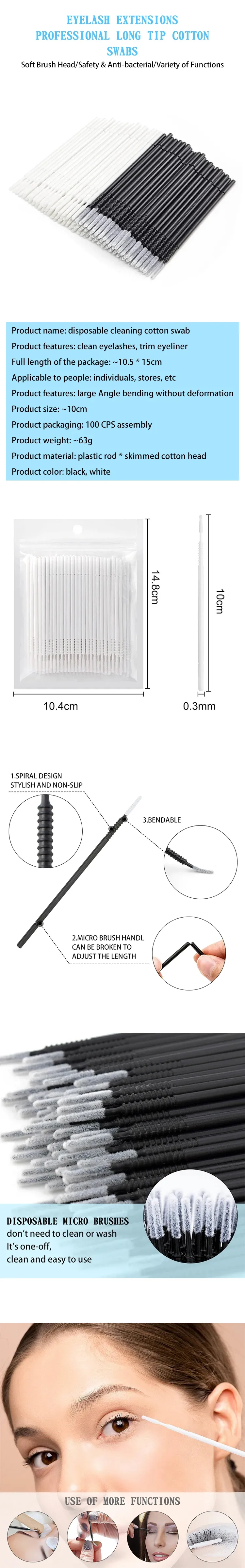 Micro-brosses de maquillage en lot de 100 pièces
