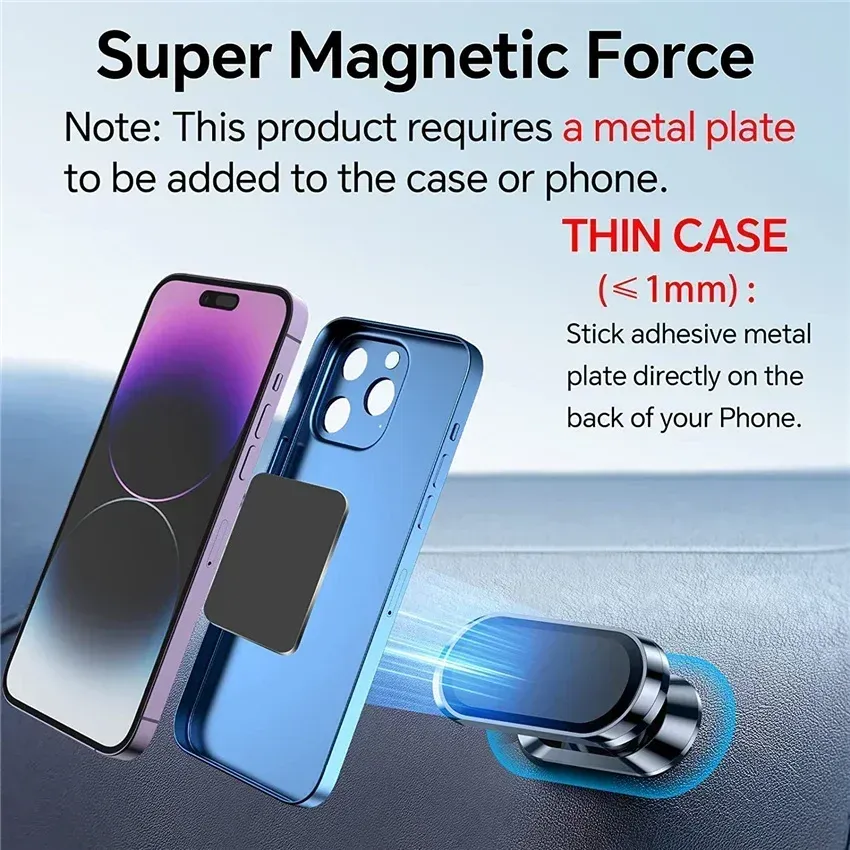 Support de téléphone magnétique pour voiture pour iPhone 15, 14, 13, 12, 11 et Samsung, Redmi 3