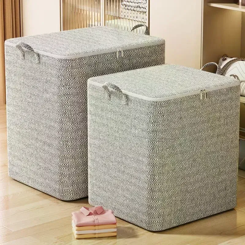 Boîte de rangement pour vêtements de grande taille avec couvercle, grand panier à linge pliable pour bébé 2