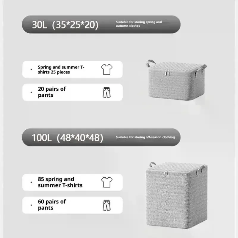 Boîte de rangement pour vêtements de grande taille avec couvercle, grand panier à linge pliable pour bébé 6