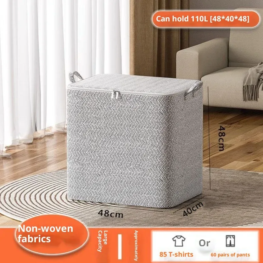 Boîte de rangement pour vêtements de grande taille avec couvercle, grand panier à linge pliable pour bébé 7