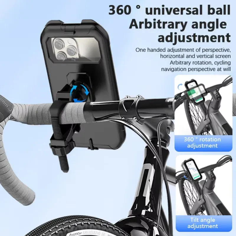 Support universel étanche pour téléphone de moto, rotation à 360° et fixation GPS réglable 3