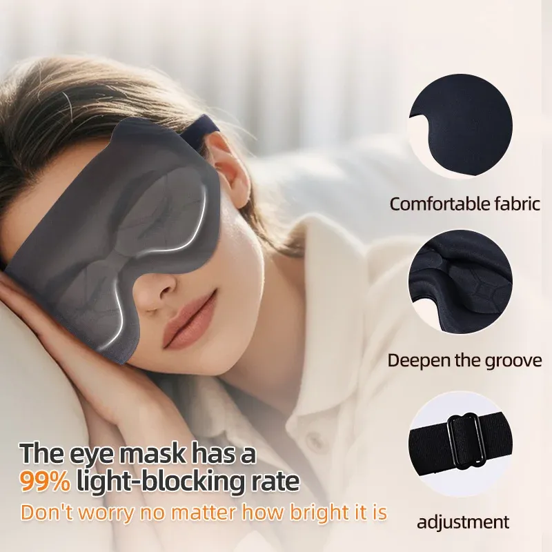Masque de sommeil 3D léger et portable pour les yeux, idéal pour le voyage 2