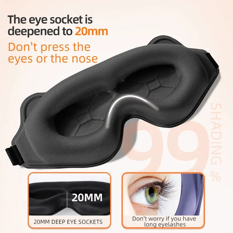 Masque de sommeil 3D léger et portable pour les yeux, idéal pour le voyage 3