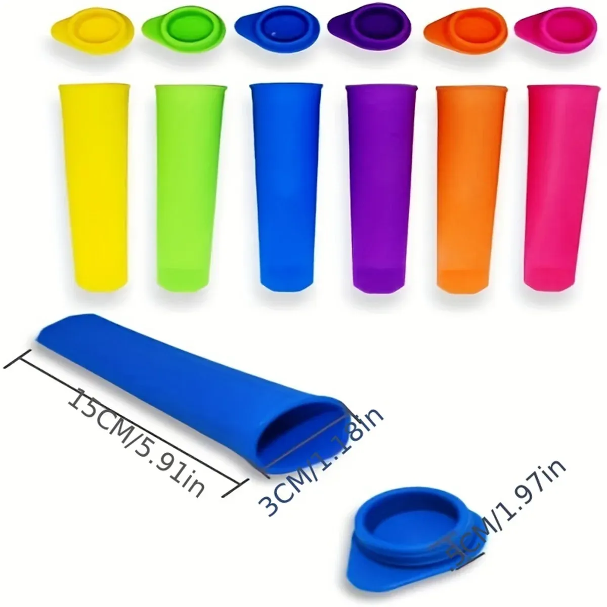 Moules à sucettes glacées en silicone, vue d'ensemble