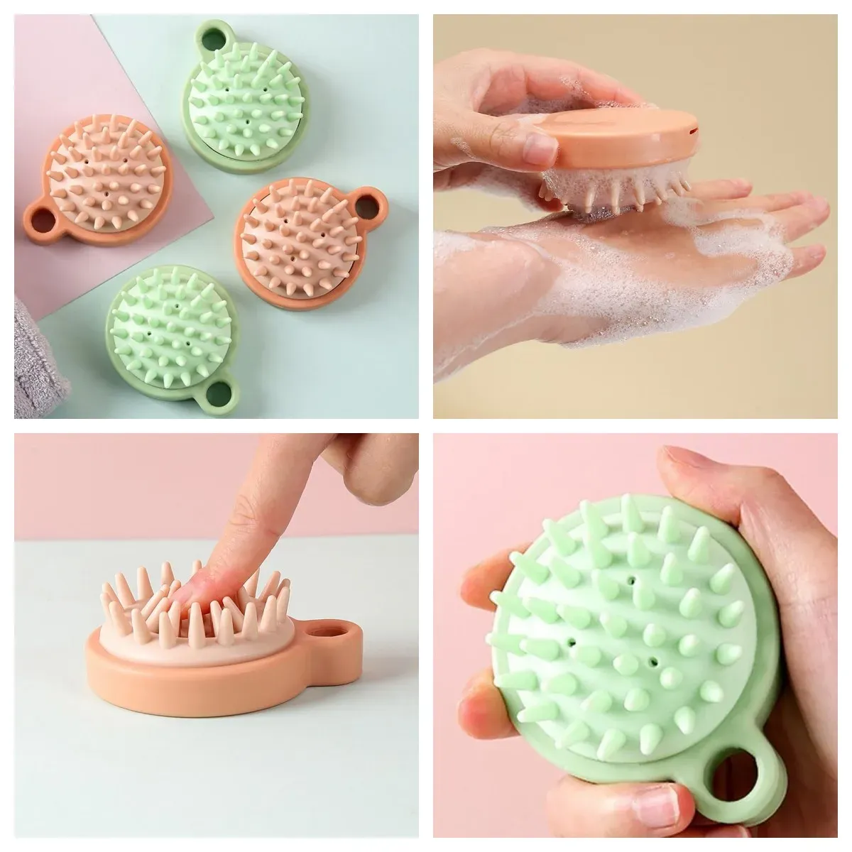 Brosse de massage en silicone pour shampooing du cuir chevelu, peigne masseur pour le bain 2