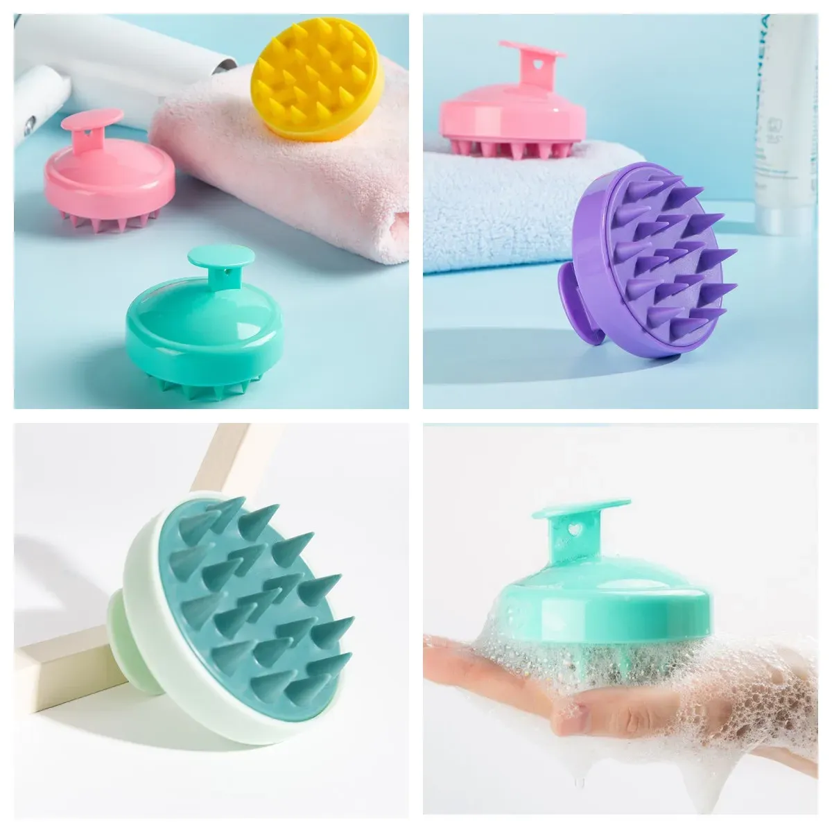 Peigne masseur en silicone pour le cuir chevelu, vue principale