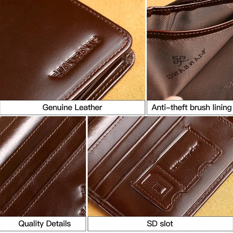 ManBang Portefeuille court en cuir véritable pour homme, modèle 2017, porte-cartes et porte-monnaie, design de mode, haute qualité 3