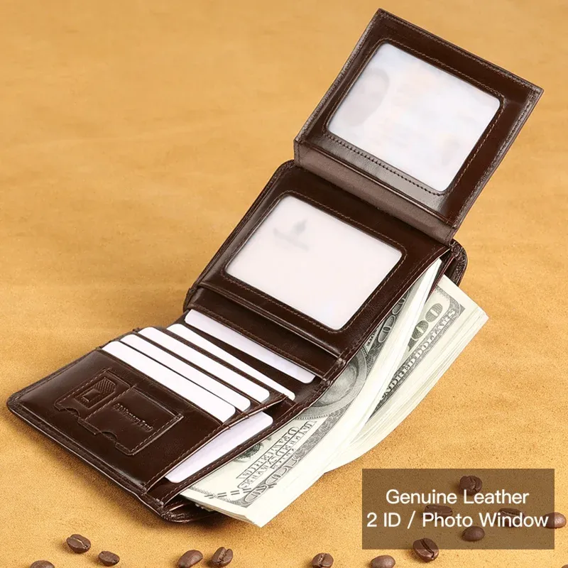 ManBang Portefeuille court en cuir véritable pour homme, modèle 2017, porte-cartes et porte-monnaie, design de mode, haute qualité 2