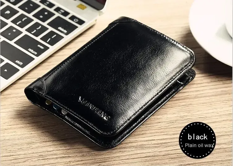 ManBang Portefeuille court en cuir véritable pour homme, modèle 2017, porte-cartes et porte-monnaie, design de mode, haute qualité 8