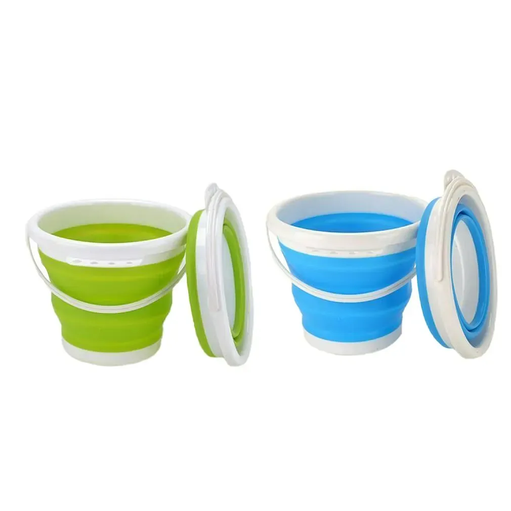 Seau pliable portable de 3 L, seau d'eau pliable pour lavage de voiture, seau de pêche, ménage en plastique, voyage, camping en plein air 3