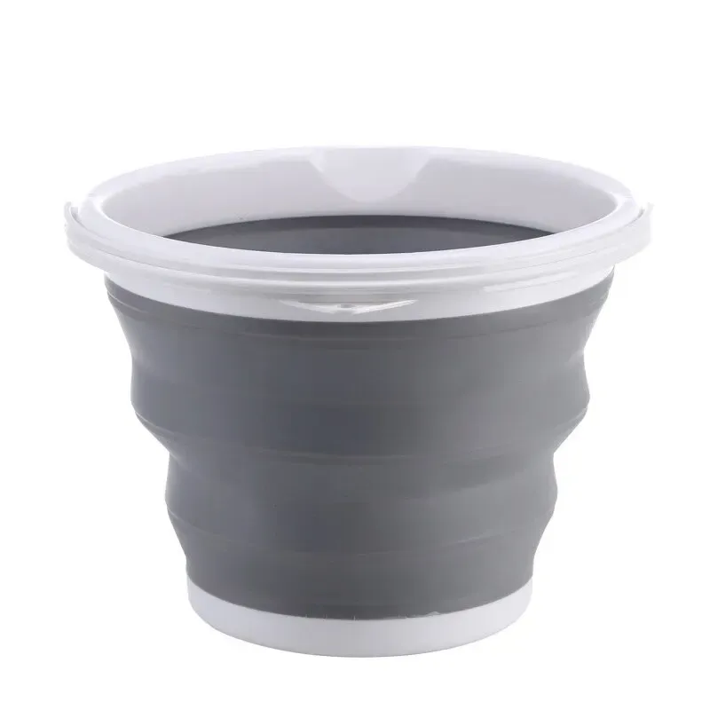Seau pliable portable de 3 L, seau d'eau pliable pour lavage de voiture, seau de pêche, ménage en plastique, voyage, camping en plein air 5