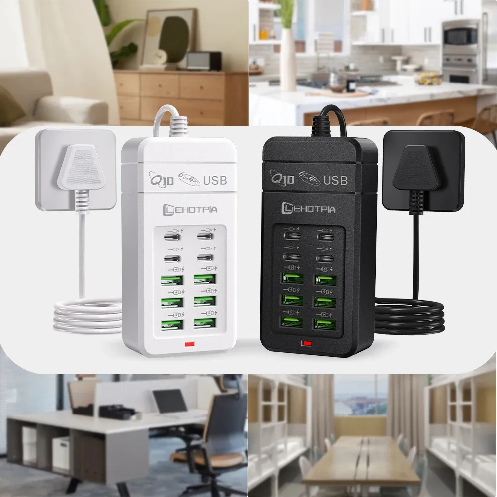 Chargeur USB multiport sous différents angles