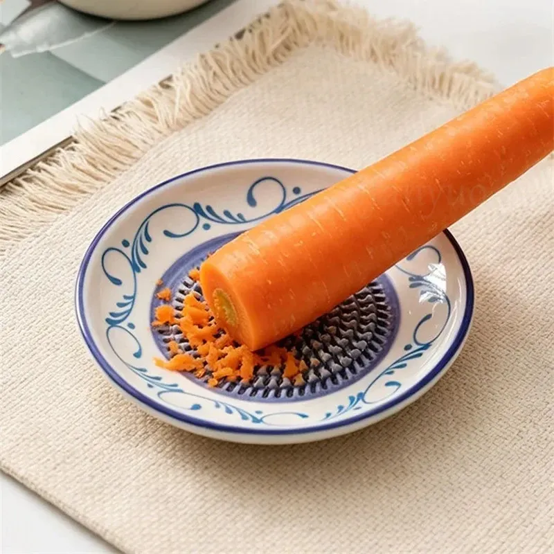 Râpe à gingembre en céramique colorée, broyeur manuel portable en porcelaine, presse-ail 2