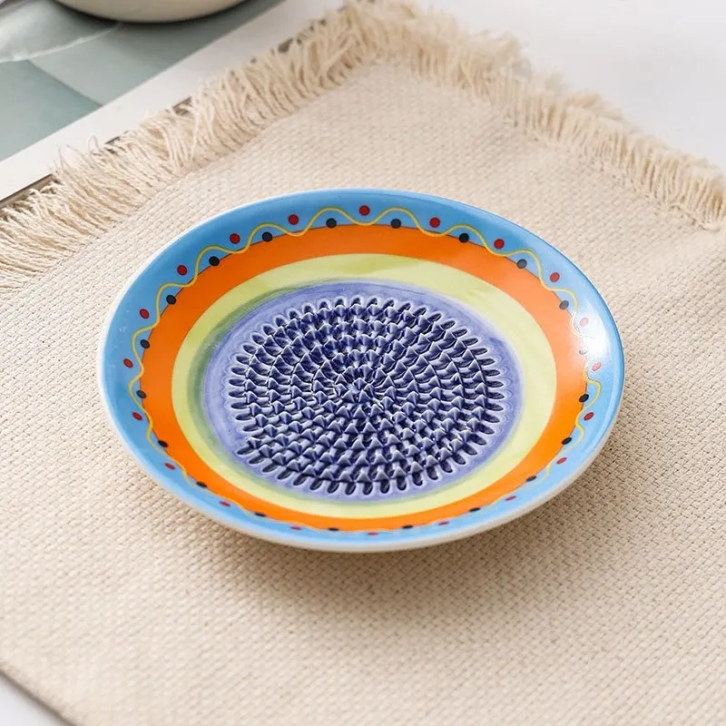 Râpe à gingembre en céramique colorée, broyeur manuel portable en porcelaine, presse-ail 12