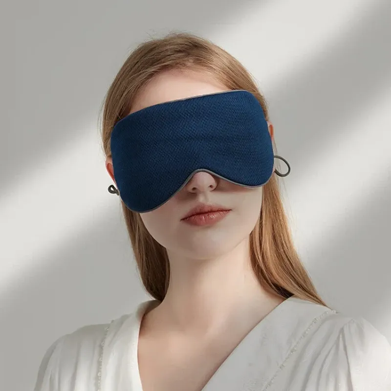 Masque de sommeil coréen en soie glacée, thermique et rafraîchissant, double usage, réglable, idéal pour le voyage, occultant, respirant - Image 1