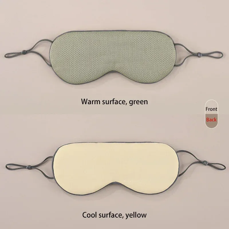 Masque de sommeil coréen en soie glacée, thermique et rafraîchissant, double usage, réglable, idéal pour le voyage, occultant, respirant 8