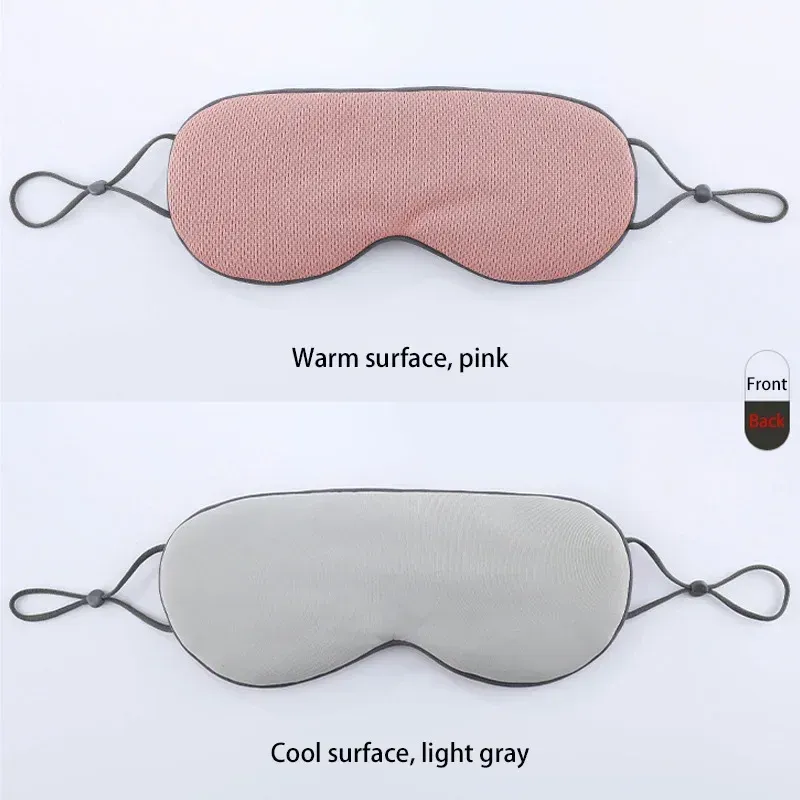 Masque de sommeil coréen en soie glacée, thermique et rafraîchissant, double usage, réglable, idéal pour le voyage, occultant, respirant 12