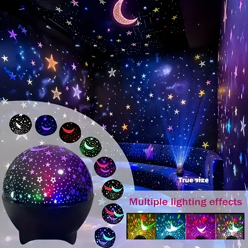 Veilleuse LED Projecteur Ciel Étoilé et Lune, Prise USB, 7 Modes d'Éclairage pour Chambre d'Enfant 5