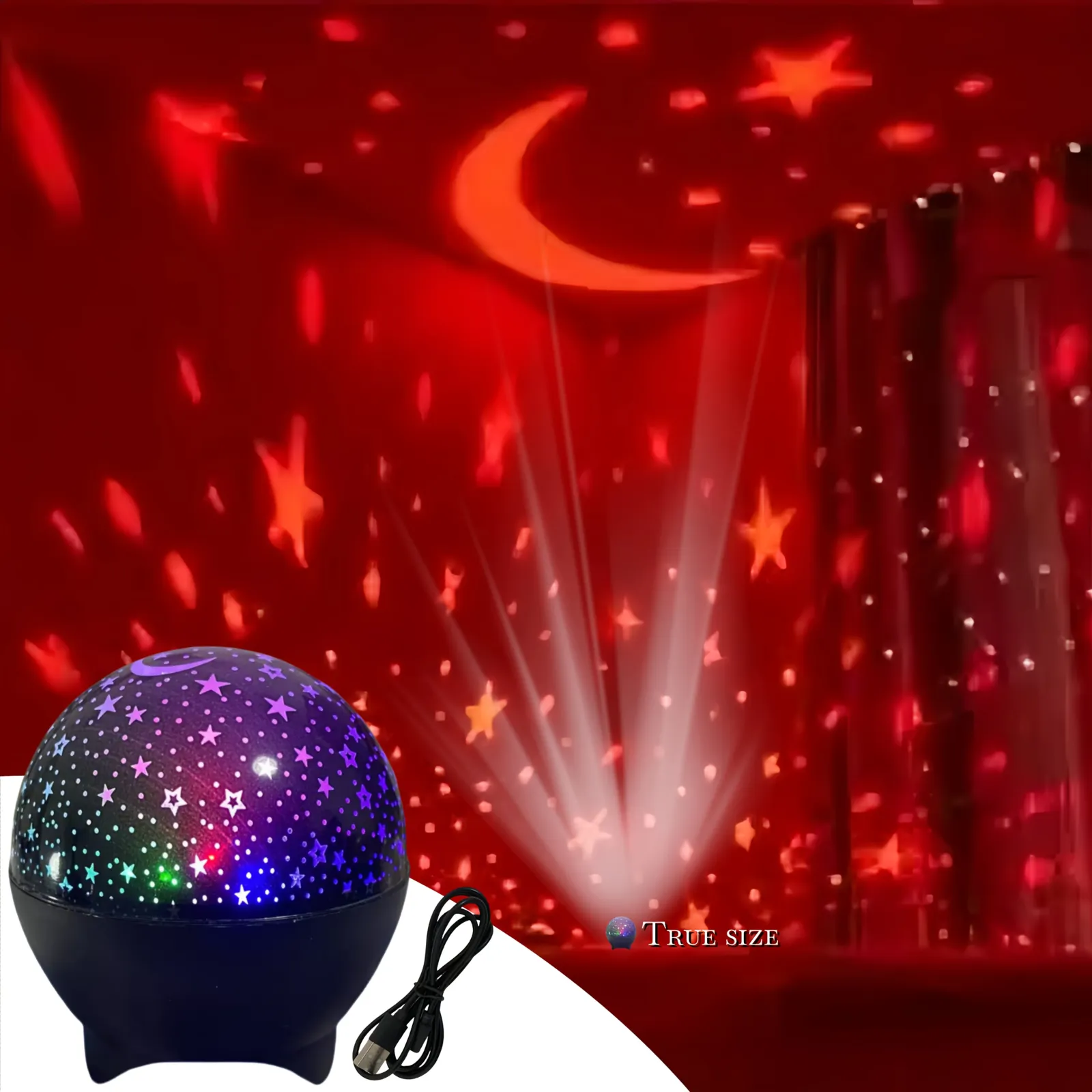 Veilleuse ciel étoilé en ambiance colorée