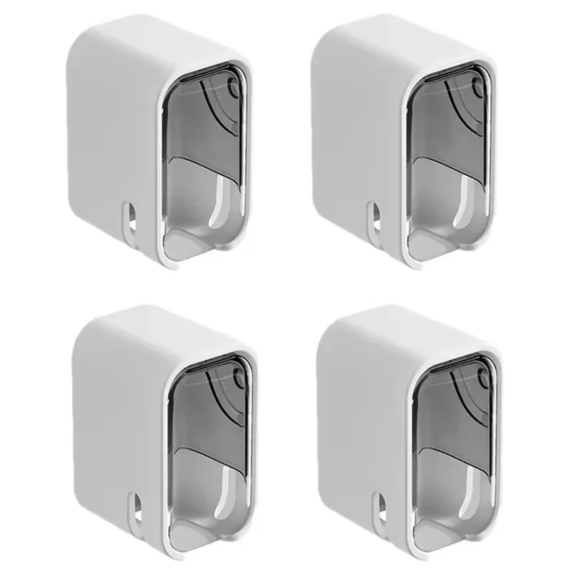 Support mural sans perçage pour brosses à dents, rangement anti-poussière pour salle de bain, 1 à 4 pièces, compatible brosses à dents électriques et manuelles 14