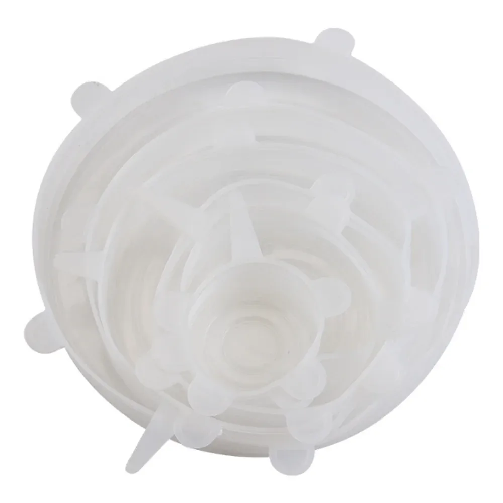 Couvercles extensibles en silicone de qualité alimentaire, lot de 6, réutilisables et hermétiques, pour plats et bols universels, accessoires de cuisine 11