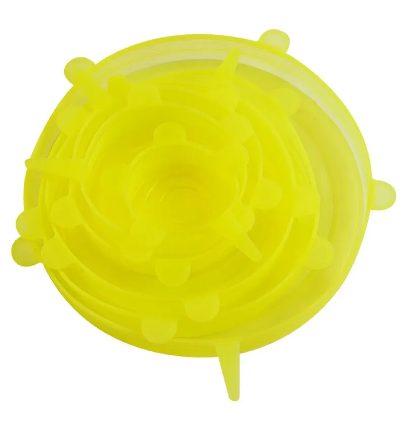 Couvercles extensibles en silicone de qualité alimentaire, lot de 6, réutilisables et hermétiques, pour plats et bols universels, accessoires de cuisine 10