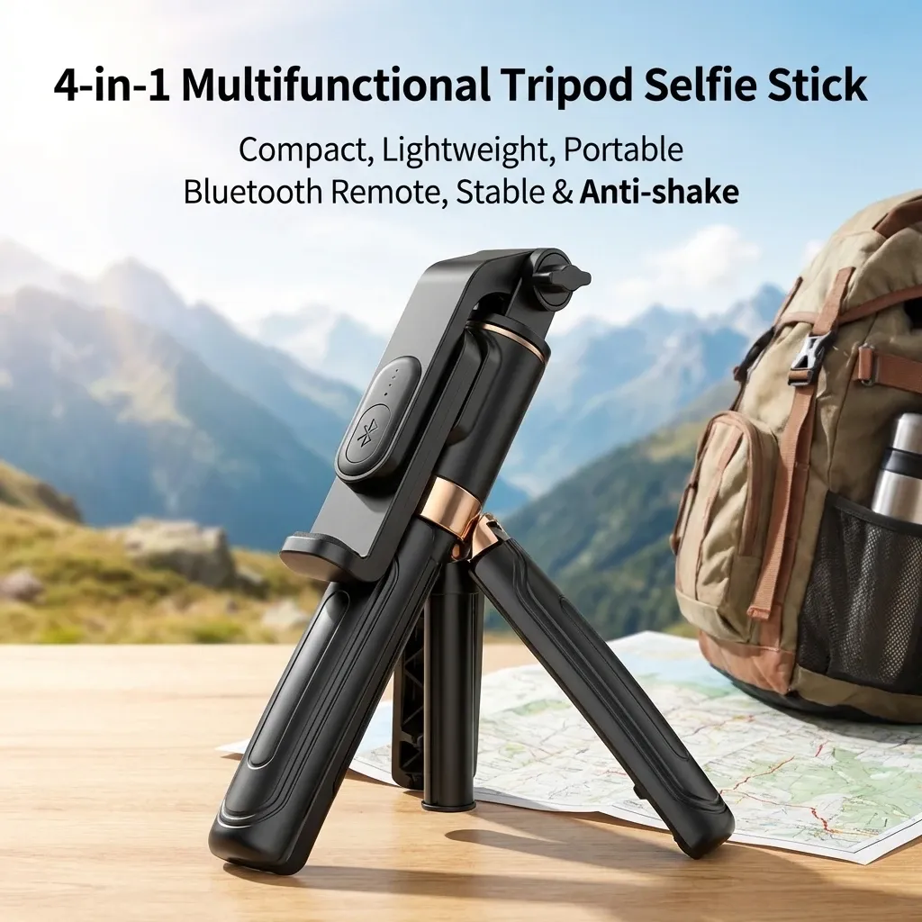 Mini trépied portable avec télécommande Bluetooth et support de téléphone polyvalent pour diffusions en direct 5