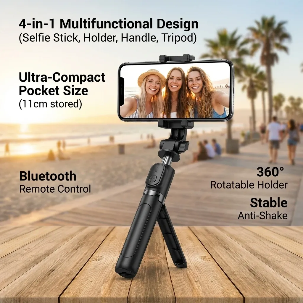 Mini trépied portable Bluetooth JC-25 rangement