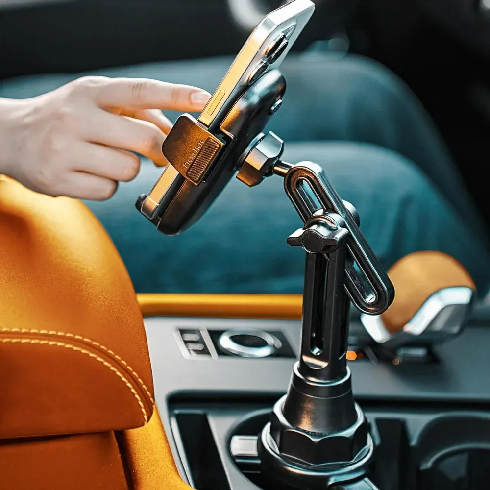 Support de téléphone universel pour porte-gobelet de voiture, réglable à 360°, compatible avec les téléphones de 4 à 7 pouces