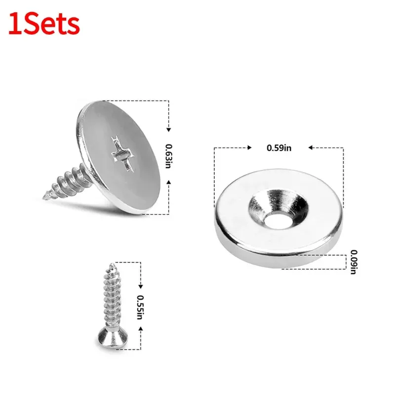 Boutons-pression magnétiques robustes pour armoire, en métal rond, fixation de porte de meuble, loquets cachés pour porte de tiroir de placard de cuisine 7