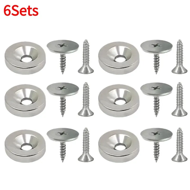 Boutons-pression magnétiques robustes pour armoire, en métal rond, fixation de porte de meuble, loquets cachés pour porte de tiroir de placard de cuisine 10