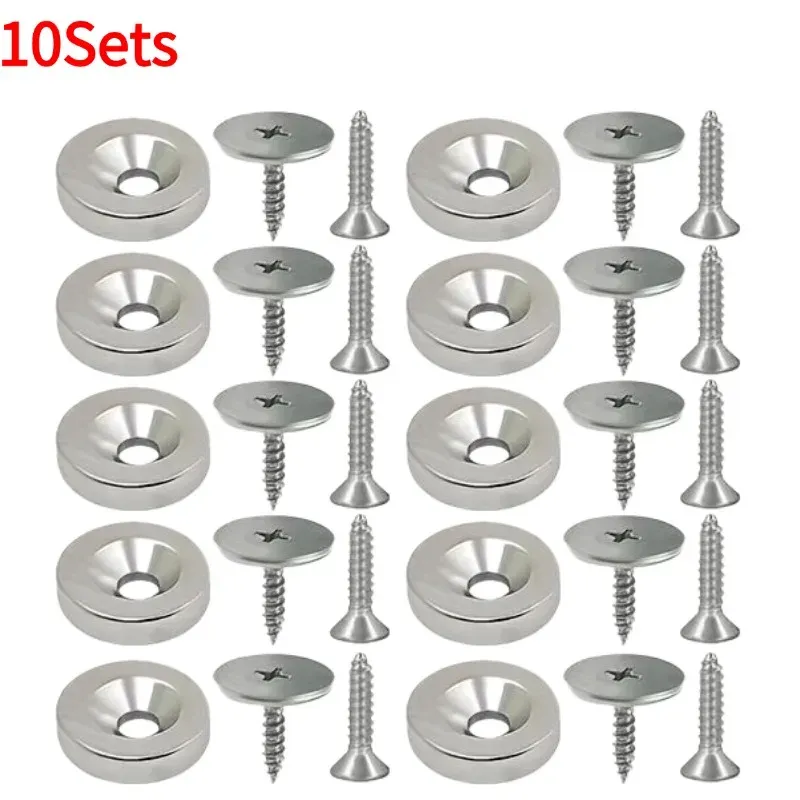 Boutons-pression magnétiques robustes pour armoire, en métal rond, fixation de porte de meuble, loquets cachés pour porte de tiroir de placard de cuisine 11