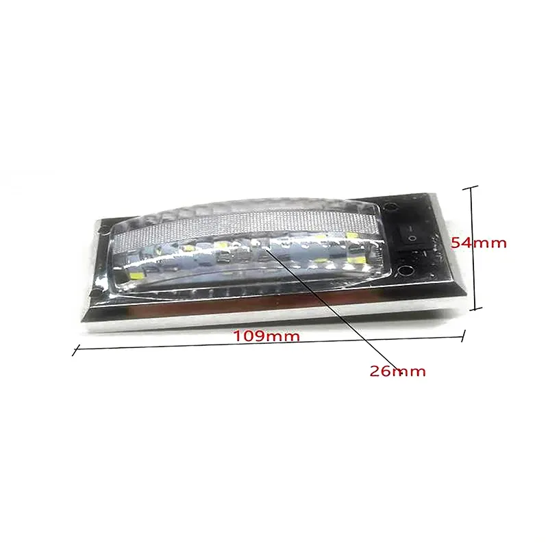 Lampe LED intérieure 12 V-24 V pour voiture, camion, van, camping-car et bateau, haute luminosité, avec interrupteur marche/arrêt 7