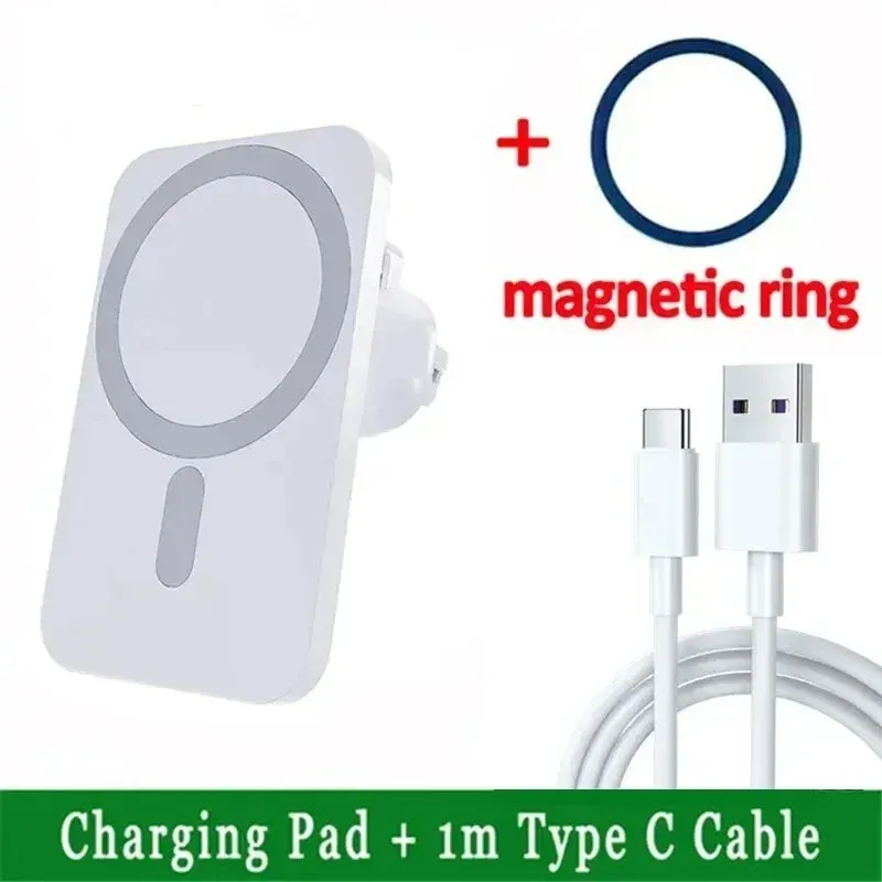 Chargeur sans fil magnétique MagSafe pour voiture, compatible iPhone 12 à 17 et Samsung, Xiaomi, support pour grille d'aération 7