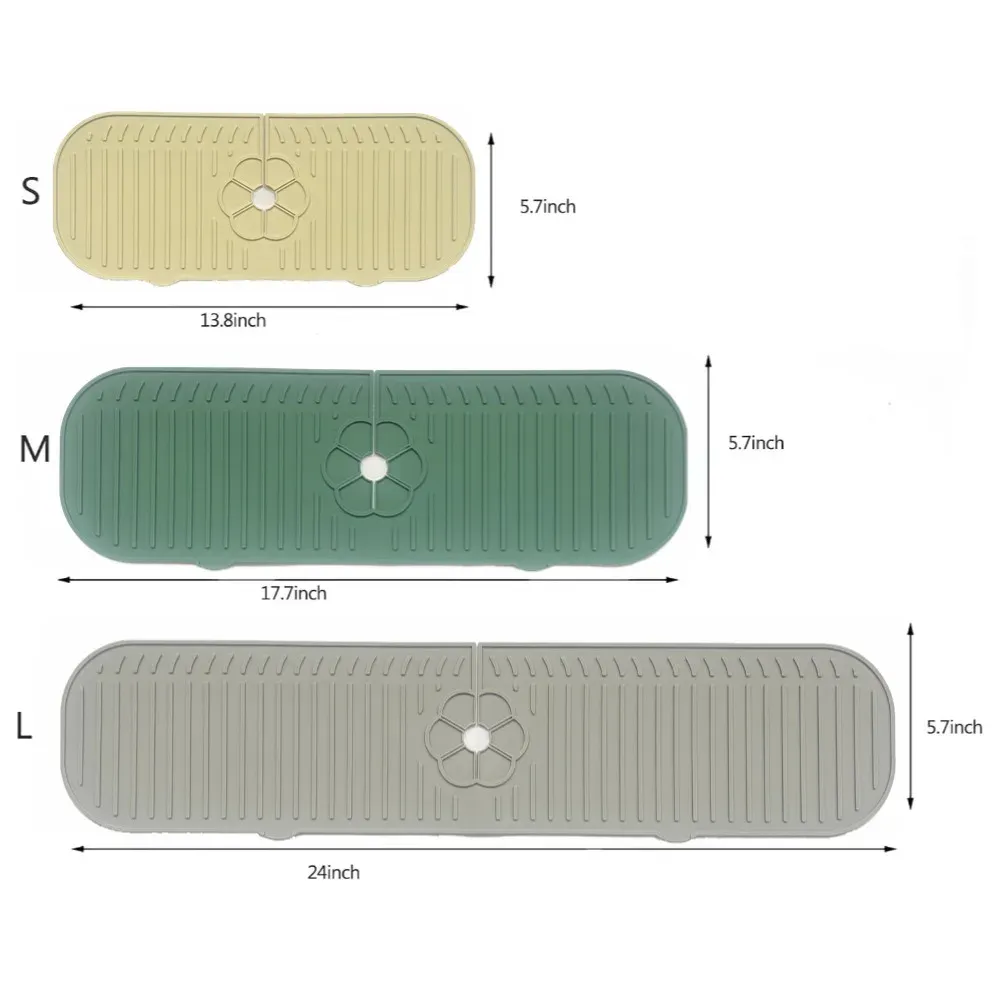 Tapis anti-éclaboussures en silicone pour robinet de cuisine, protection de plan de travail, tapis d'égouttage pour accessoires de cuisine et de salle de bain 4
