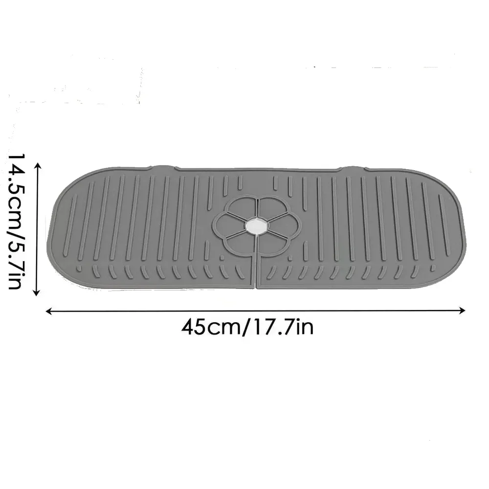 Tapis anti-éclaboussures en silicone pour robinet de cuisine, protection de plan de travail, tapis d'égouttage pour accessoires de cuisine et de salle de bain 15