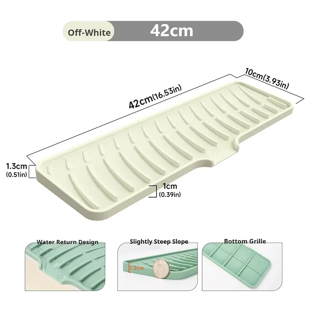 Tapis anti-éclaboussures en silicone pour robinet de cuisine, protection de plan de travail, tapis d'égouttage pour accessoires de cuisine et de salle de bain 8