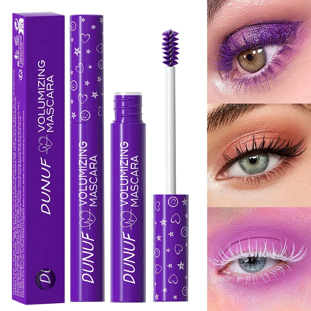 Mascara à boucles coloré, imperméable, séchage rapide, extension de cils multicolore, maquillage durable, mascara blanc imperméable 2