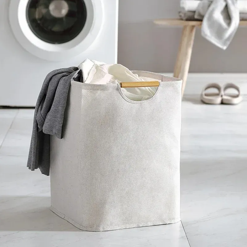 Panier à linge pliable à grande capacité avec poignée 4