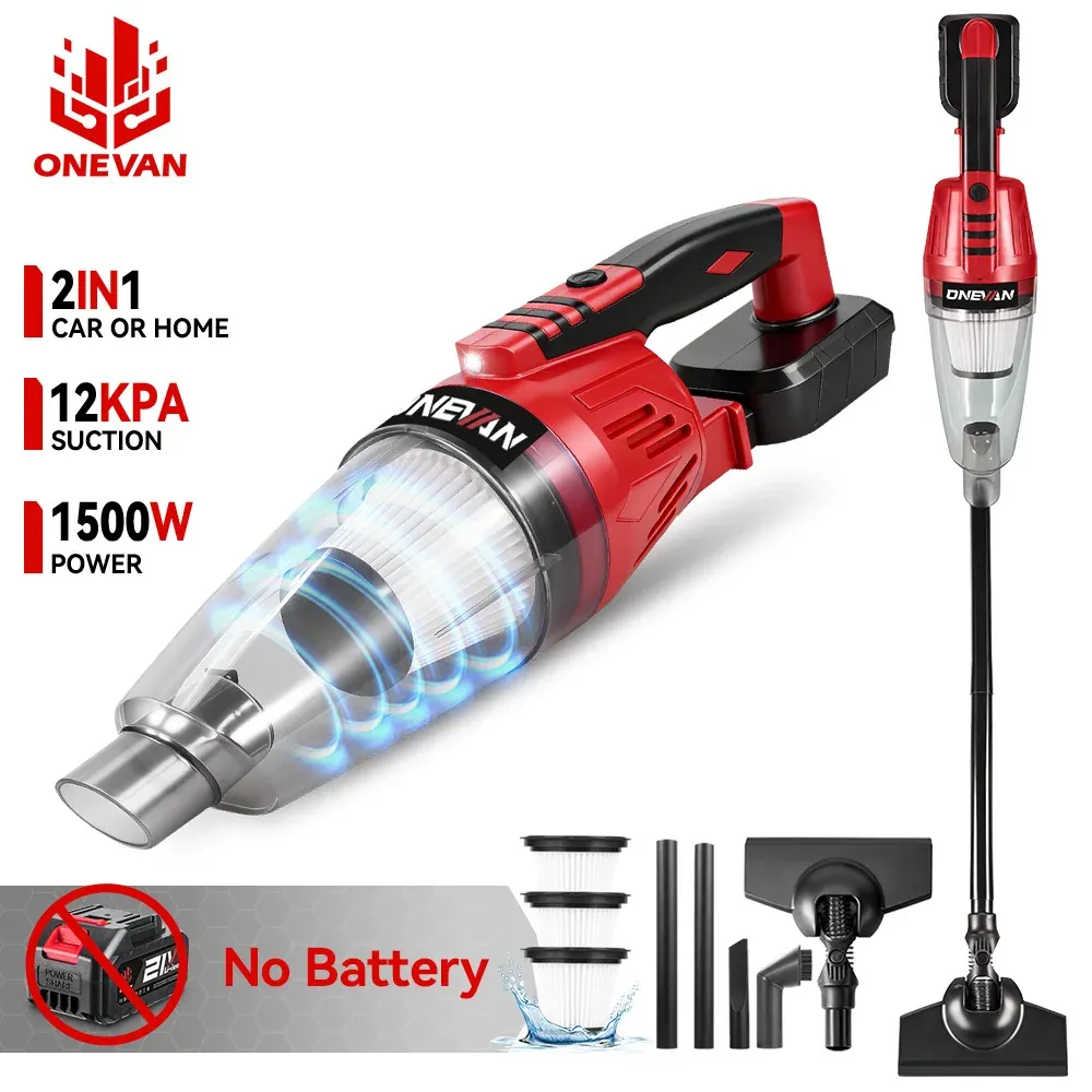 ONEVAN Aspirateur à main sans fil 1500 W pour canapé et nettoyage de la poussière, multifonction, compatible batterie Makita 18 V - Image 1