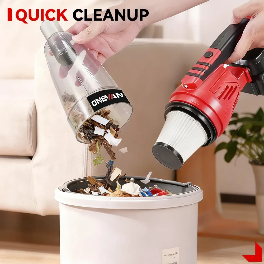 ONEVAN Aspirateur à main sans fil 1500 W pour canapé et nettoyage de la poussière, multifonction, compatible batterie Makita 18 V 5