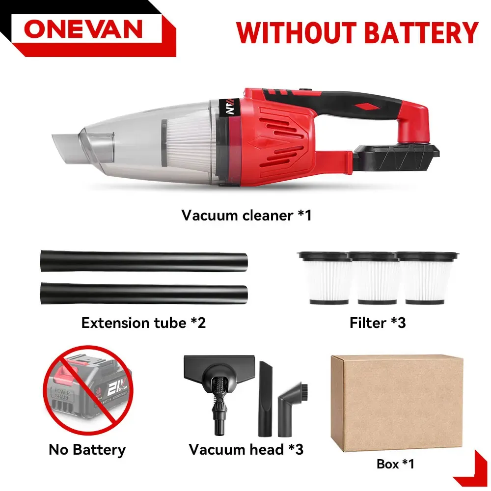 ONEVAN Aspirateur à main sans fil 1500 W pour canapé et nettoyage de la poussière, multifonction, compatible batterie Makita 18 V 7